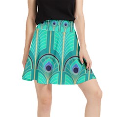 Gradient Art Deco Pattern Design Waistband Skirt by artworkshop