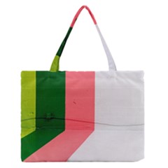 Green Pink Interior Paint Zipper Medium Tote Bag