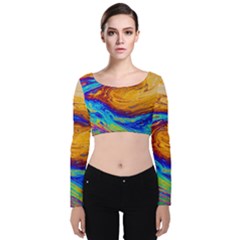 My Bubble Project Velvet Long Sleeve Crop Top by artworkshop