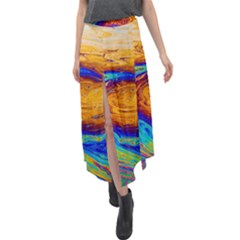 My Bubble Project Velour Split Maxi Skirt