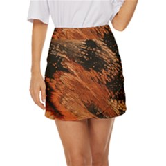 Painting Wallpaper Mini Front Wrap Skirt