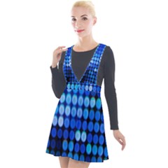 Pattern Blue Logo Plunge Pinafore Velour Dress by artworkshop