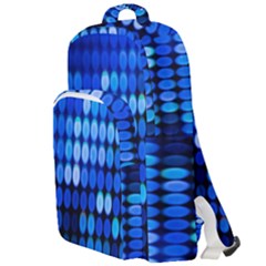 Pattern Blue Logo Double Compartment Backpack