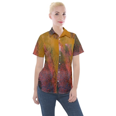 Pollock Women s Short Sleeve Pocket Shirt by artworkshop