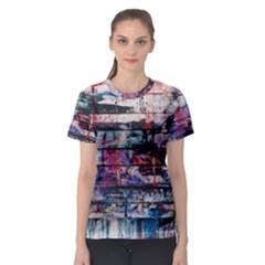 Splattered Paint On Wall Women s Sport Mesh Tee