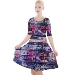 Splattered Paint On Wall Quarter Sleeve A-line Dress by artworkshop