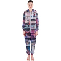 Splattered Paint On Wall Hooded Jumpsuit (ladies) by artworkshop