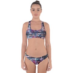 Splattered Paint On Wall Cross Back Hipster Bikini Set by artworkshop