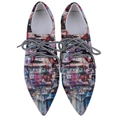 Splattered Paint On Wall Pointed Oxford Shoes by artworkshop