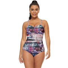 Splattered Paint On Wall Retro Full Coverage Swimsuit by artworkshop