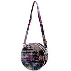 Splattered Paint On Wall Crossbody Circle Bag by artworkshop