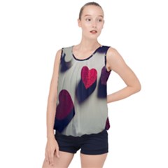 Valentine Day Heart 3d Bubble Hem Chiffon Tank Top