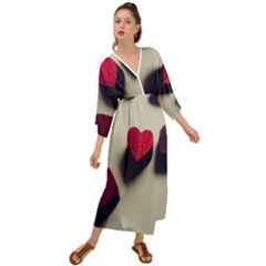 Valentine Day Heart 3d Grecian Style  Maxi Dress by artworkshop