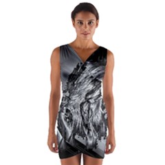 Iron Slide Wrap Front Bodycon Dress by MRNStudios