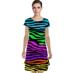 Colorful Zebra Cap Sleeve Nightdress