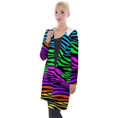 Colorful Zebra Hooded Pocket Cardigan by Angelandspot