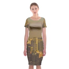 Buenos Aires City Aerial View002 Classic Short Sleeve Midi Dress by dflcprintsclothing