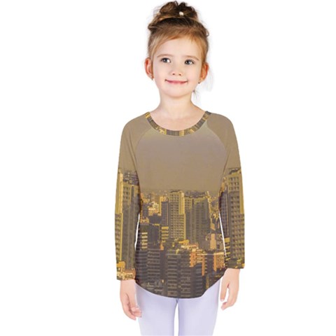 Buenos Aires City Aerial View002 Kids  Long Sleeve Tee by dflcprintsclothing