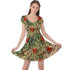 Valentine Day Heart Forest Cap Sleeve Dress by artworkshop