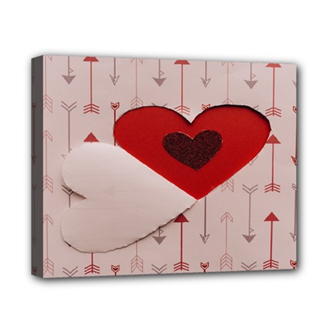 Valentine Day Heart Love Logo Canvas 10  X 8  (stretched) by artworkshop