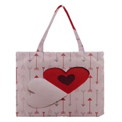 Valentine Day Heart Love Logo Medium Tote Bag by artworkshop