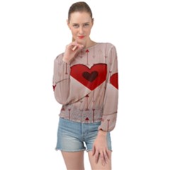 Valentine Day Heart Love Logo Banded Bottom Chiffon Top by artworkshop