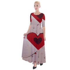 Valentine Day Heart Love Logo Half Sleeves Maxi Dress by artworkshop