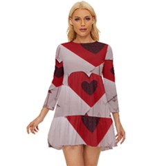 Valentine Day Heart Love Logo Long Sleeve Babydoll Dress by artworkshop