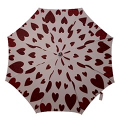 Valentine Day Heart Love Pattern Hook Handle Umbrellas (large) by artworkshop