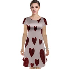 Valentine Day Heart Love Pattern Cap Sleeve Nightdress