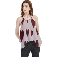 Valentine Day Heart Love Pattern Flowy Camisole Tank Top