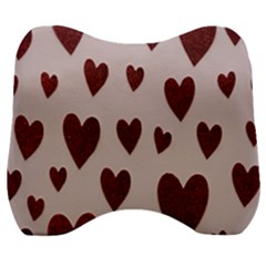 Valentine Day Heart Love Pattern Velour Head Support Cushion by artworkshop