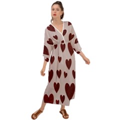 Valentine Day Heart Love Pattern Grecian Style  Maxi Dress