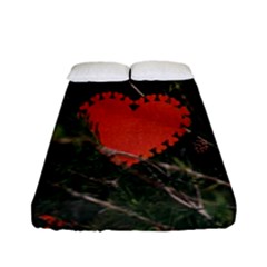 Valentine Day Heart Love Fitted Sheet (full/ Double Size) by artworkshop