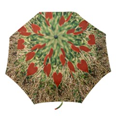 Valentine Day Heart Pattern Love Folding Umbrellas by artworkshop