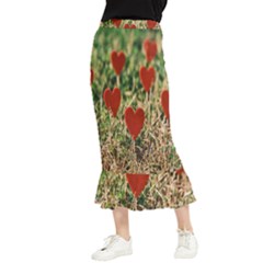 Valentine Day Heart Pattern Love Maxi Fishtail Chiffon Skirt by artworkshop