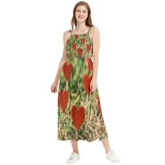 Valentine Day Heart Pattern Love Boho Sleeveless Summer Dress