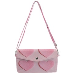Valentine Day Heart Pattern Pink Removable Strap Clutch Bag by artworkshop