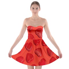 Valentine Day Heart Pattern  Strapless Bra Top Dress by artworkshop