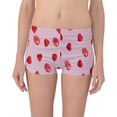 Valentine Day Heart Pattern Reversible Boyleg Bikini Bottoms by artworkshop