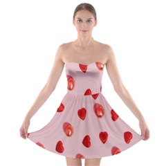 Valentine Day Heart Pattern Strapless Bra Top Dress by artworkshop