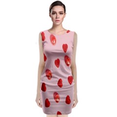 Valentine Day Heart Pattern Sleeveless Velvet Midi Dress by artworkshop