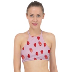 Valentine Day Heart Pattern Racer Front Bikini Top by artworkshop