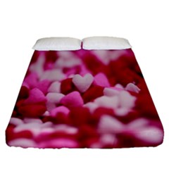 Valentine Day Heart Symbol Capsule Fitted Sheet (queen Size) by artworkshop