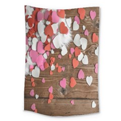 Valentine Day Heart Wallpaper Large Tapestry by artworkshop