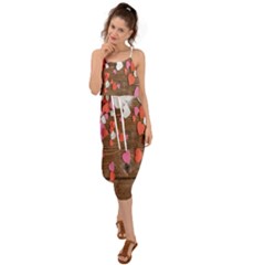 Valentine Day Heart Wallpaper Waist Tie Cover Up Chiffon Dress