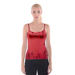 Valentine Day Logo Heart Ribbon Spaghetti Strap Top by artworkshop