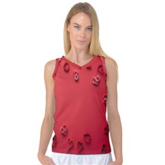 Valentine Day Logo Heart Ribbon Women s Basketball Tank Top by artworkshop