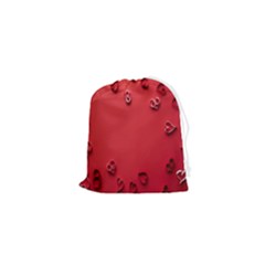 Valentine Day Logo Heart Ribbon Drawstring Pouch (xs)