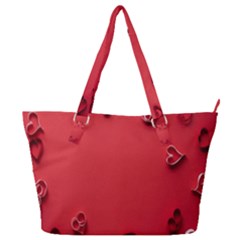 Valentine Day Logo Heart Ribbon Full Print Shoulder Bag by artworkshop